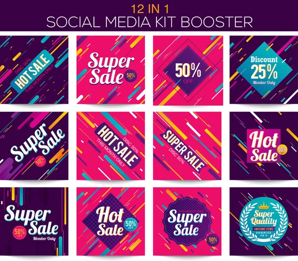 Booster multipropósito para redes sociales — Vector de stock