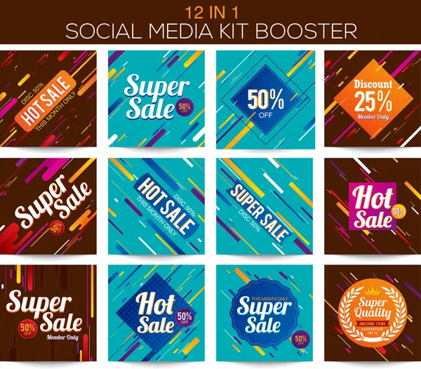 Multipurpose social media kit booster — Stock Vector