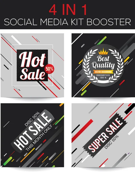 Multipurpose social media kit booster — Stock Vector