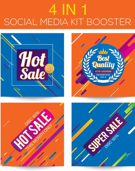 Multipurpose social media kit booster — Stock Vector