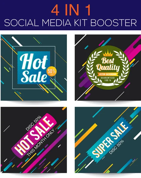 Multipurpose social media kit booster — Stock Vector