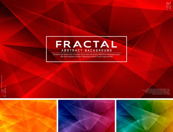 Modern Fractal Abstract Background Low Poly Fractal Vector Background Series — Stock Vector