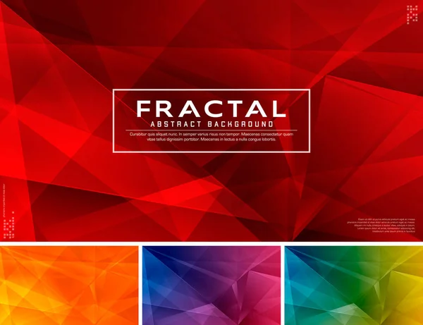 現代のフラクタル抽象的背景 ウェブ背景 デザイン要素 壁ポスター ランディングページ ソーシャルメディア要素に適用される低ポリとフラクタルベクトル背景シリーズ — ストックベクタ