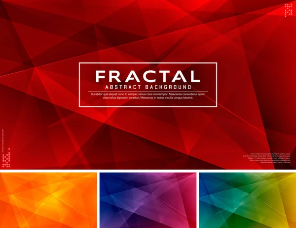 Modern Fractal Abstract Background Low Poly Fractal Vector Background Series — Stock Vector