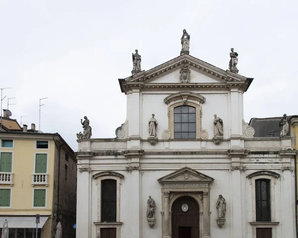 Facade Church Santa Maria Foro Called Dei Servi Vicenza Italy — Stock Photo, Image