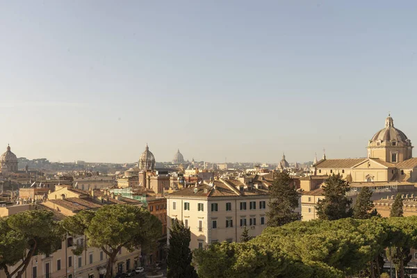 Panoráma Vittoriano Teraszról Róma Olaszország Római Fórum Tetejére Néző Kilátás — Stock Fotó