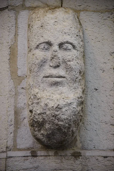 Μαρμάρινο Πρόσωπο Που Ονομάζεται Μόστας Μπρέσια Ιταλία Αρχαίο Γλυπτό Ενός — Φωτογραφία Αρχείου