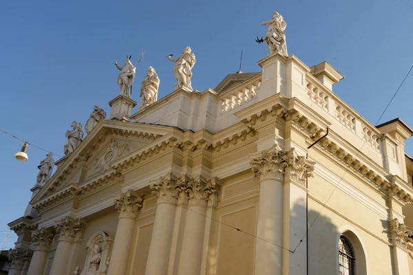 Detalhe Fachada Igreja Nazaro Celso Bréscia Itália Século Xviii — Fotografia de Stock