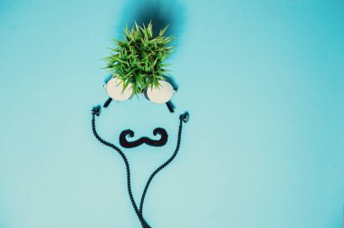 Komik hipster yüz pop sanat aksesuarları