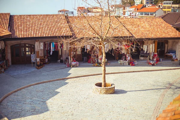 Kruje Albânia Março 2017 Mercado Tradicional Otomano Cidade Histórica Kruja — Fotografia de Stock