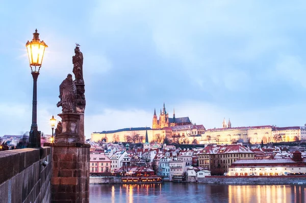 Vue Panoramique Sur Petite Ville Mala Strana Château Prague Pont — Photo