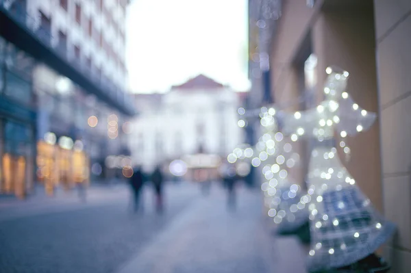 Lichte Engel Kerstdecoratie Een Straat Van Praag — Stockfoto