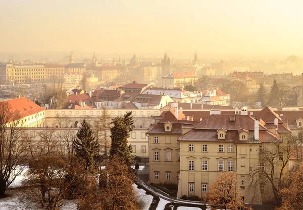 Vista Aérea Los Edificios Praga Ciudad Desde Castillo Praga Día — Foto de Stock