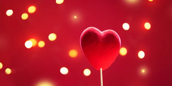 Walentynki tło z sercem i bokeh — Zdjęcie stockowe