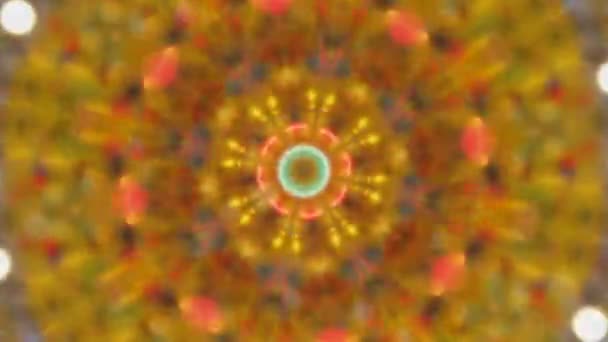 Kalejdoskop Abstrakt bakgrund. Eller för yoga, klubbar, shower, Mandala, fraktal — Stockvideo