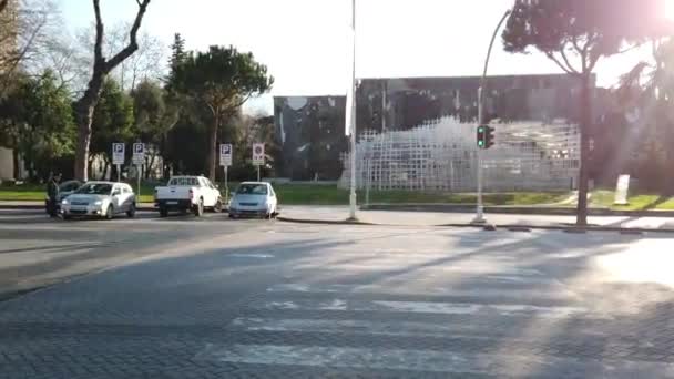 Empty street of Tirana Albania during lockdown during covid-19 pandemy — Stock Video