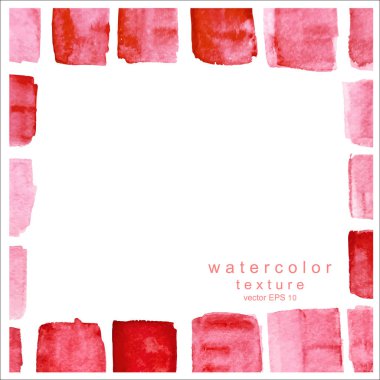 Kırmızı kareler vektör suluboya çerçeveli. 