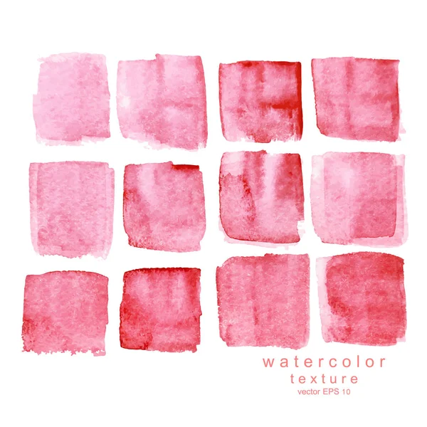 Vektör suluboya doku kırmızı ve pembe kareler.