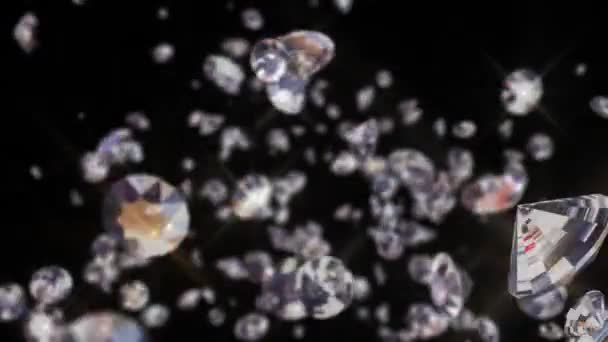 Діаманти ігристі-альфа-канал, петельні — стокове відео