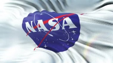 NASA'ın bayrak sallayarak tarih Pzr. Dağlık mufassal kumaş dokusu ile sorunsuz döngü. Hazır 4 k çözünürlükte döngü.