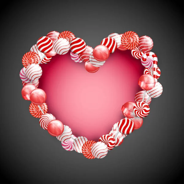Lollipop Dia dos Namorados — Vetor de Stock