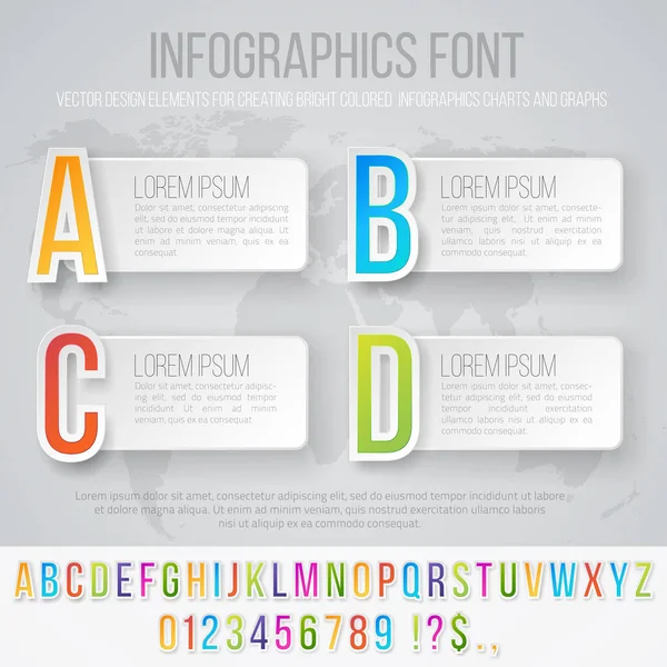 Infographics font set — Stock Vector