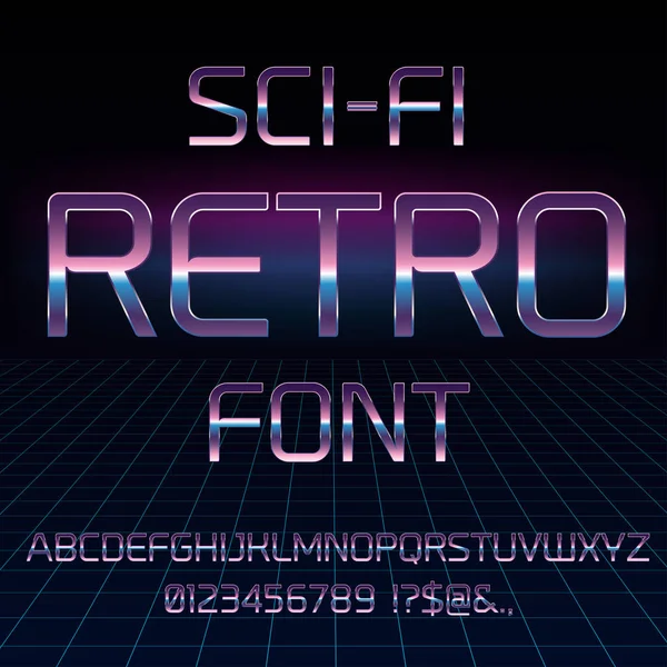 Sci-Fi retro fuente — Archivo Imágenes Vectoriales