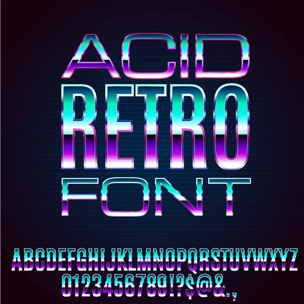 Retro Metal lettertype — Stockvector