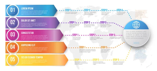 Modèle d'infographie chronologique — Image vectorielle