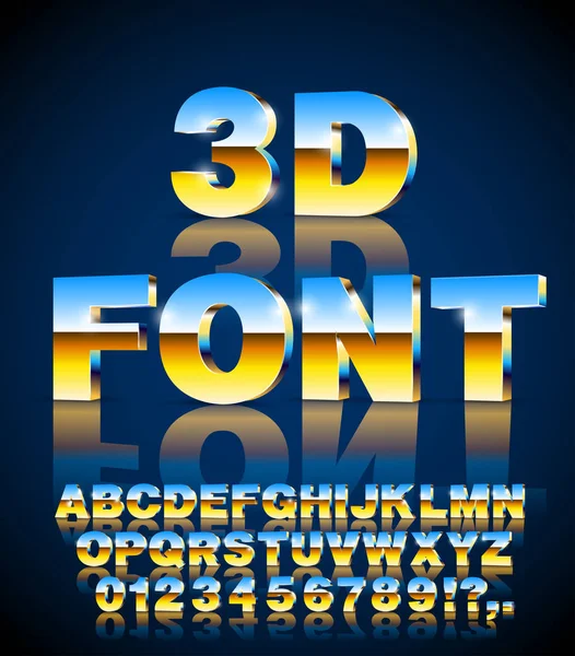 3d vector fuente — Vector de stock