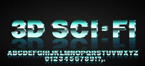 3d sci-fi font — 스톡 벡터