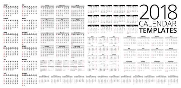 Вектор календаря 2018 — стоковый вектор
