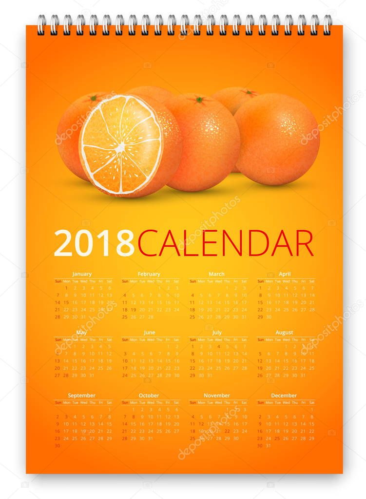 Calendar 2018 Vector