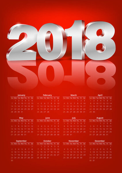 Вектор календаря 2018
