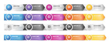 Infographics okları Şablon 5 adımda