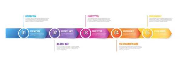 Infographics βέλη πρότυπο 5 βήματα — Διανυσματικό Αρχείο