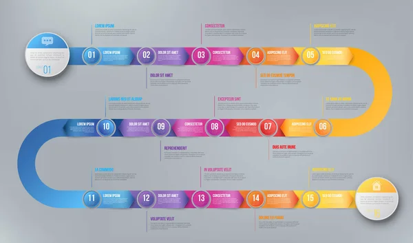 Infographie flèche timeline hystory template — Image vectorielle