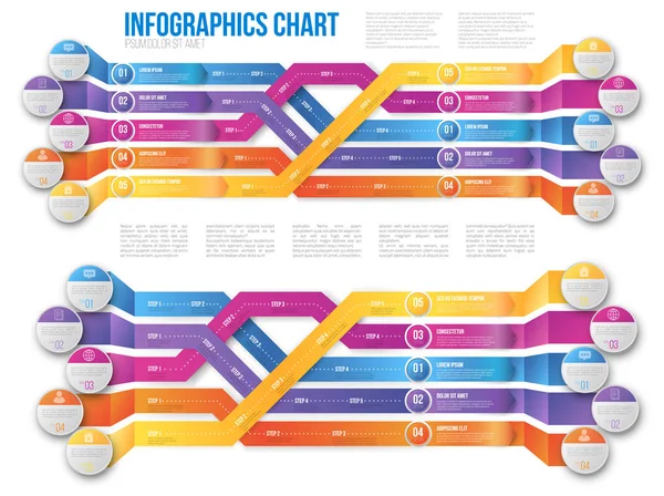 Strzały Infografics, tasowane — Wektor stockowy