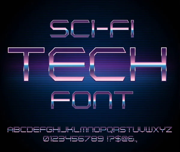 Sci-Fi retro fuente — Archivo Imágenes Vectoriales