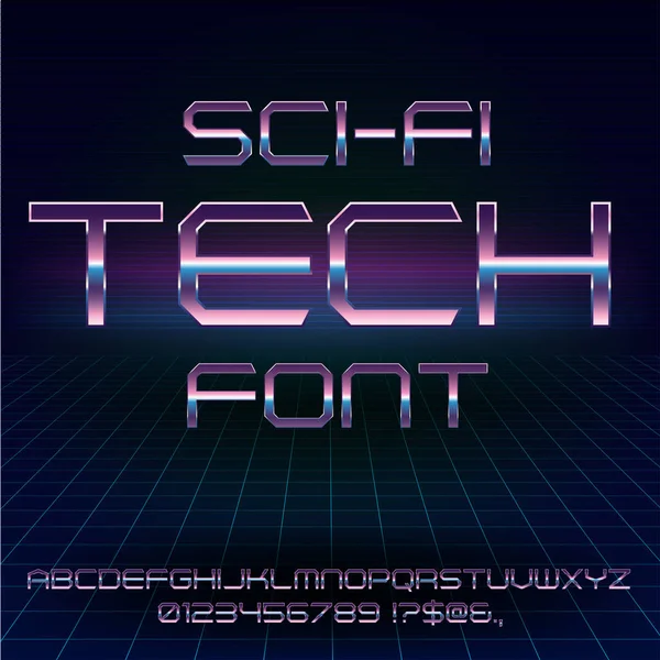 Sci-Fi retro lettertype — Stockvector