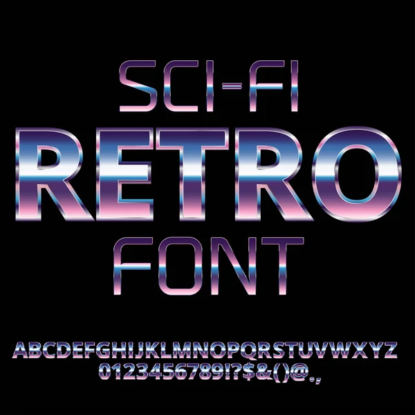 Sci-Fi retro lettertype — Stockvector