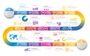 Infographics ok zaman çizelgesi şablonu
