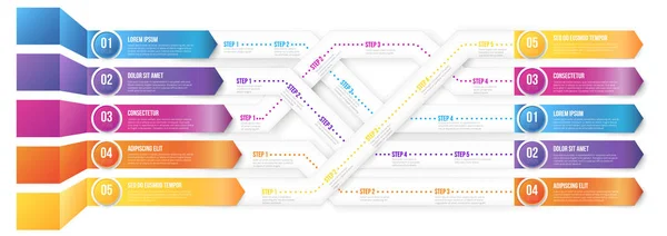 Infografics pijlen, geschud — Stockvector