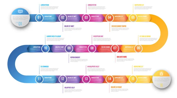 Infographie flèche timeline hystory template — Image vectorielle