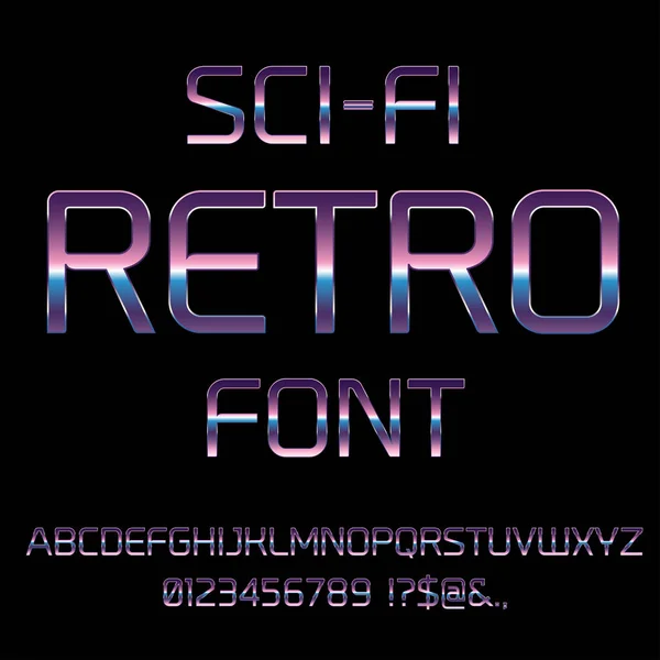 Sci-Fi ретро-шрифт — стоковый вектор