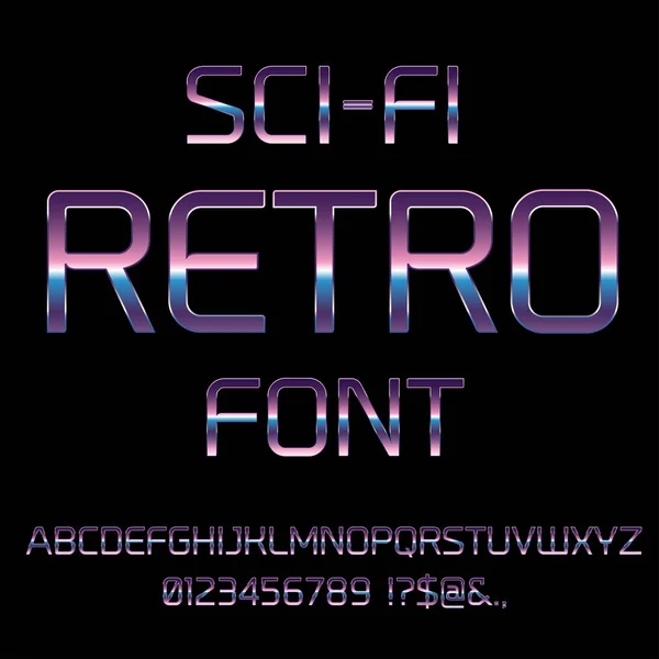 Sci-Fi retro lettertype — Stockvector