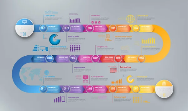 Πρότυπο hystory χρονοδιαγράμματος Infographics — Διανυσματικό Αρχείο