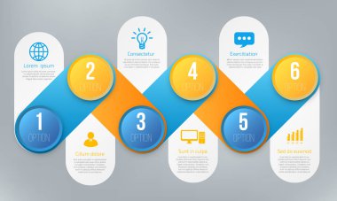 Adımları veya seçenekleri olan bilgi grafikleri