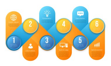 Adımları veya seçenekleri olan bilgi grafikleri