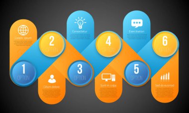 Adımları veya seçenekleri olan bilgi grafikleri